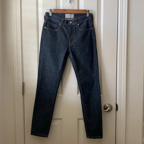 Everlane The Mid-rise Skinny denim Jeans Ankle crop size 25 in Dark Indigo - Picture 3 of 16